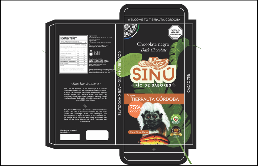 Barra de Chocolate de 75% Cacao